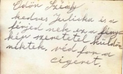 Odom Szechy; message in Hungarian